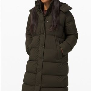 Lululemon Wunder Puff Jacket *Long in Dark Olive